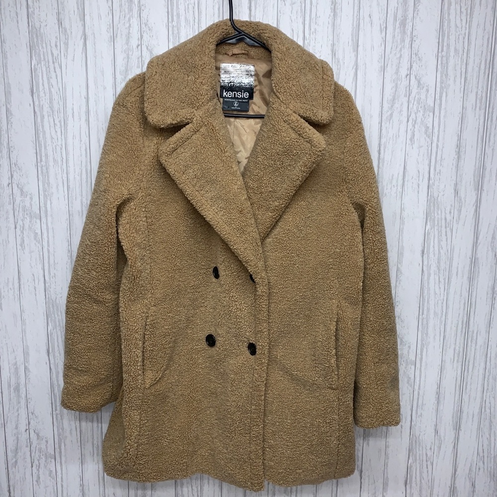 Womens Size L Kensie Faux Fur Teddy Coat EUC